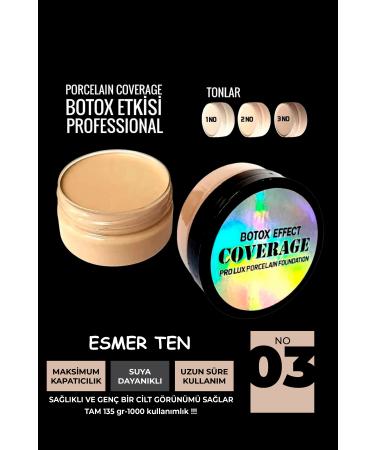 GXMPRO Intensive Concealer Coverage Porcelain Foundation Botox Effect 135gr 1000 Usage-Sponge