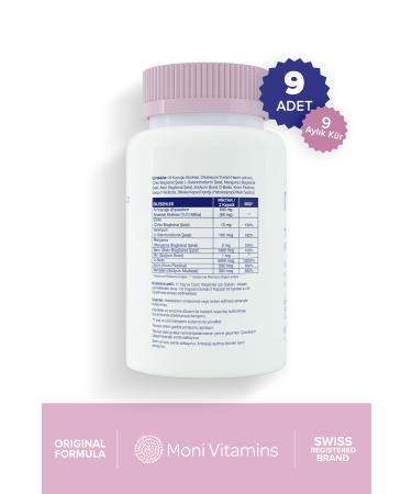 Inatura 9'li Moni Trace Minerals Biotin 5000 Chromium Zinc Selenium Horsetail Multivitamin 60 Vegan Capsules - Buy Online on GoSupps.com