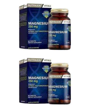 Nutraxin Magnesium Citrate - Magnesium Supplement 250 Mg x2