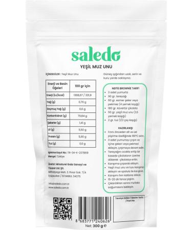 saledo Gluten Free Green Banana Flour 2 X 300 gr Additive-Free Natural Vegan - Buy Online on GoSupps.com