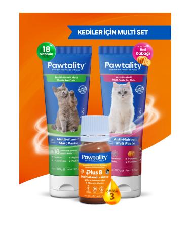 Pawtality Triple Super Advantage Set for Cats (Malt Paste Multivitamin Paste Plus B Drops)