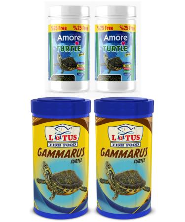 AMORE Turtle Calcium Sticks 2x125ml Lotus Gammarus 2x250ml Turtle Food