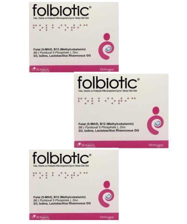Orthogen Folbiotic Folic Acid 30 Capsules x3