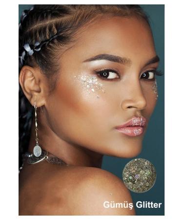 Serashine Gel Form Makeup Glitter Glittery Face Makeup Silver