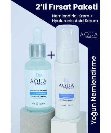 Diu Paris Aqua Intensive Moisturizing Serum Hyaluronic Acid Collagen + Nourishing Repair Skin Care Cream Set 50ml