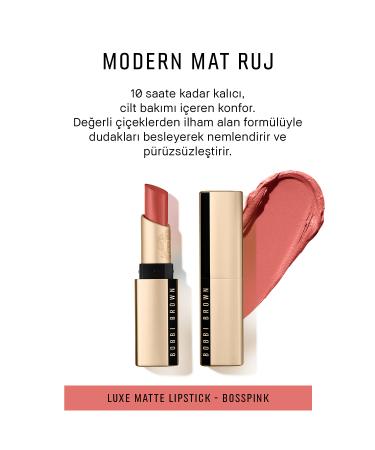 Bobbi Brown 10 HOUR LASTING INTENSELY P GMENTED CREAMY LUXE MATTE LIPSTICK - BOSS PINK PSSN1371