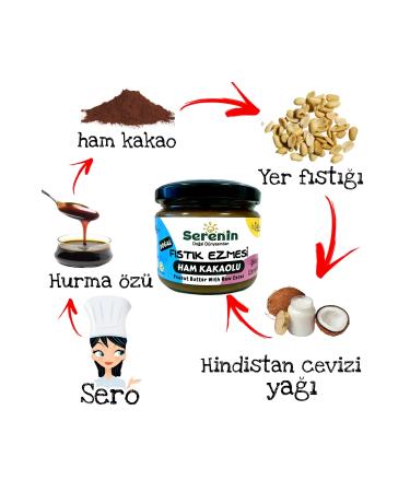 Seren's Natural World Raw Cocoa Peanut Butter / No Additives / No Sugar Added / 250gr - Buy Online on GoSupps.com