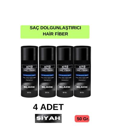 xi10 4 PCS Hair Volumizing Black Hair Powder 50 Gr. Black Hair Fiber Topik