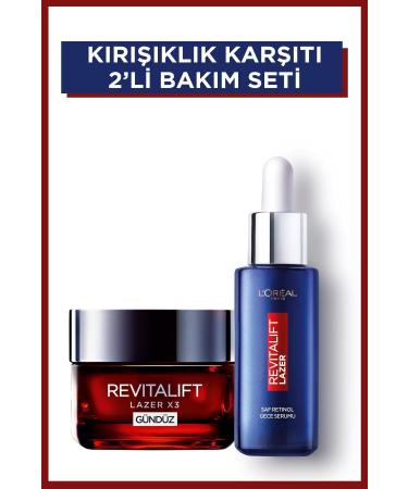 L'Oreal Paris REVITAL FT LASER PURE RETINOL NIGHT SERUM + SKIN BR GHTENING DAY CARE CREAM DEMBA1509