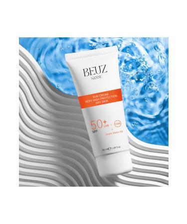 beuz Sanse Spf50+ Very High Protection Sun Cream & Makeup Base for Dry Skin - 50 ml - Buy Online on GoSupps.com