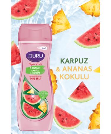 Duru Organic Fruits Watermelon & Pineapple Shower Gel 3x450ml - Buy Online on GoSupps.com