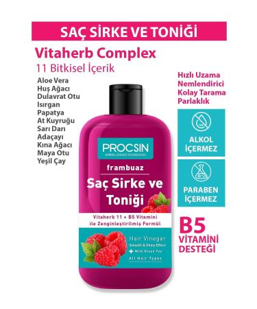PROCSIN Oil Balancing Raspberry Hair Vinegar and Tonic 250 ml - Buy Online on GoSupps.com