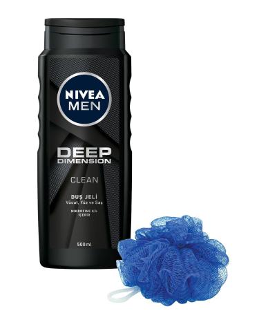 NIVEA Men Deep Dimension Shower Gel 500 Ml + Washcloth Gift