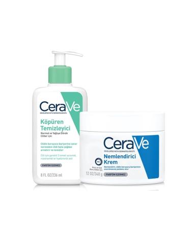 CeraVe Face and Body Care Set (Foaming Cleanser 236 Ml + Moisturizing Cream 340 Gr)