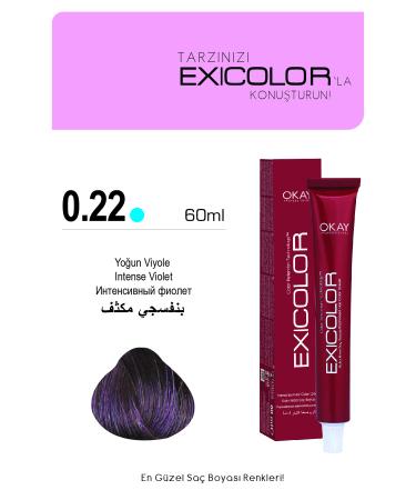 Exicolor MIX 0.22 INTENSIVE VIOLE Permanent Cream Hair Dye 60 ml