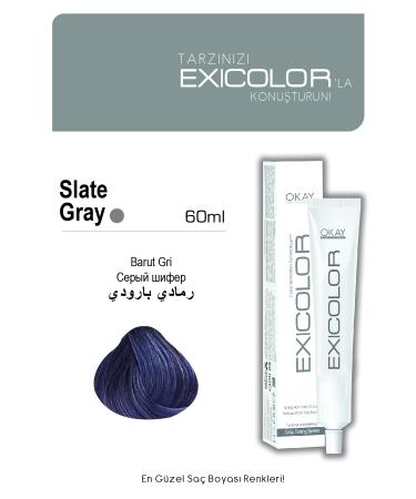Exicolor BARUT GREY Permanent Cream Hair Dye 60ml