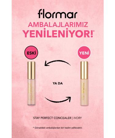 Flormar NATURAL FINISH SKIN BRIGHTENING CONCEALER - STAY PERFECT CONCEALER - 004 IVORY - DEMBA2190 - Buy Online on GoSupps.com