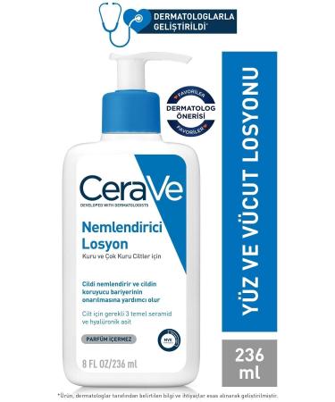 CeraVe Moisturizing Lotion Dry Skin Ceramide and Hyaluronic Acid Face Body 236ml 3337875597210