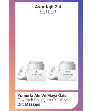 LYL BEAUTY Egg White and Yeast Extract Pore Tightening Skin Mask - Egg White Pore Mask 2 Pack