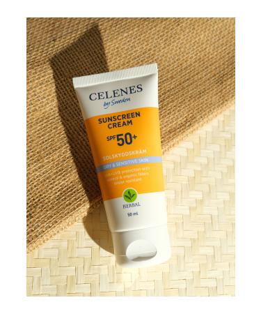 Celenes by Sweden HERBAL SK N BR GHTEN NG SUN CREAM DRY AND SENSITIVE SK N 50+ SPF 50 ML KEYON2061 - Buy Online on GoSupps.com