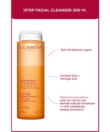 Clarins 1step Facial Cleanser 200ml - 1step Water Based Facial Cleanser 200ml For All Skin Types
