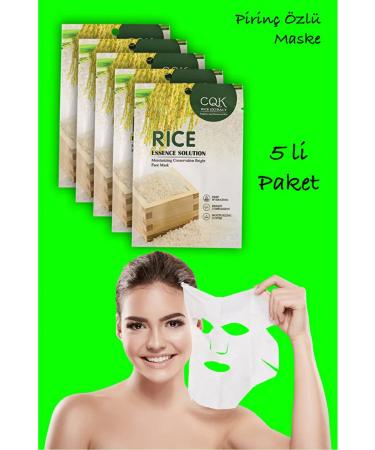 qualityworld 5 Pieces Rice Silk Protein Essence Tone Equalizing Rice Face Mask Deep Hydrating XLM0182