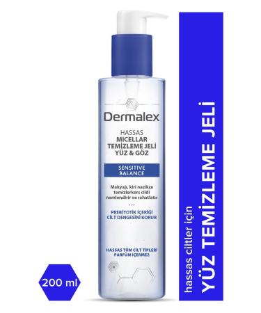 dermalex SENSITIVE BALANCE SENSITIVE SKIN BRIGHTENING FACE AND EYE CLEANSING GEL 200 ML