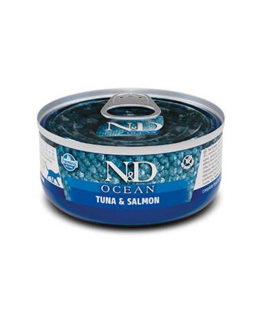 N & D Ocean Tuna Salmon Grain-Free Adult Cat Canned Food 6 Pieces 70 gr