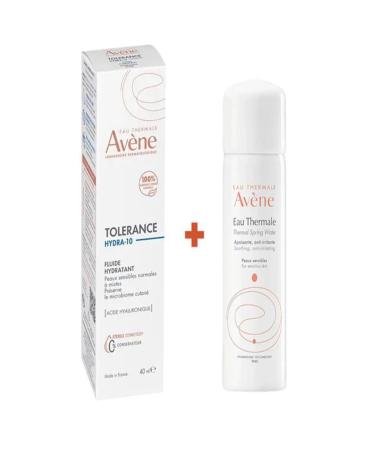 Avene Tolerance Hydra-10 Hydrating Fluid 40 ML Thermal Water 50 ML Gift