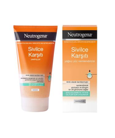 Neutrogena Anti-Acne Peeling Gel 150 ml Anti-Acne Oil-Free Facial Moisturizer 50 ml