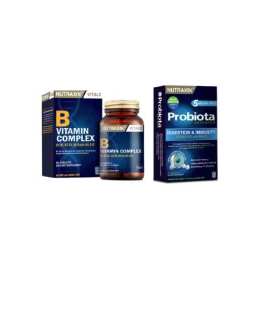 Nutraxin B Vitamin Complex 60 Tablets + Probiota (special Probiotic Support) 60 Tablets