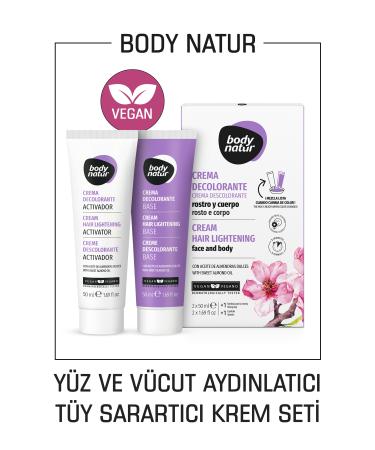 Body Natur Body Face Hair Lightening Cream Fruit Scented - Hair Lightening Cream 2x50ml