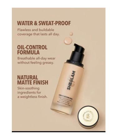 SHEGLAM Complexion Pro Long Lasting Breathable Matte Foundation-Porcelain - Buy Online on GoSupps.com