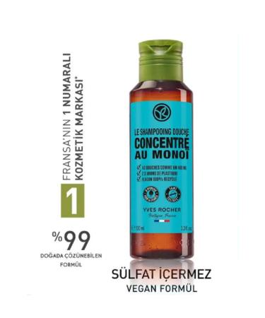Yves Rocher Monoi Concentrated Hair and Body Shampoo Nature-friendly formula 100ML
