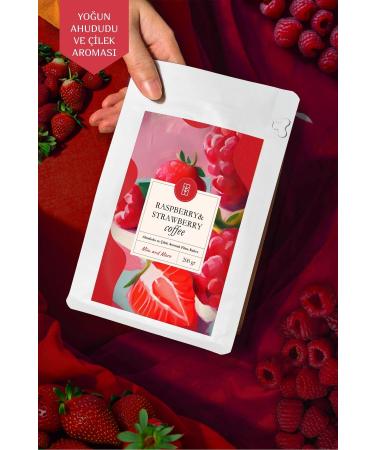 Mim and More Raspberry & Strawberry Coffee Raspberry and Strawberry Flavored Coffee Beans 200 Gr