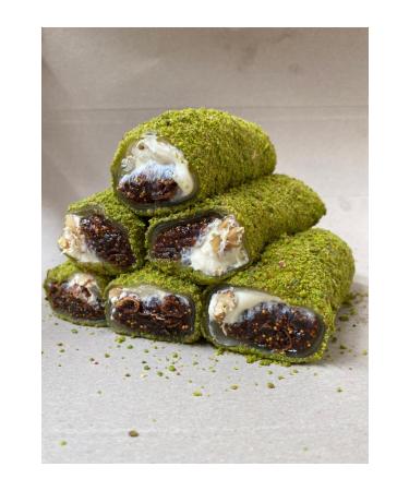 Turkish Delight Powder Coated with Antep Cream Fig and Walnut Sultan Turkish Delight 500 gr