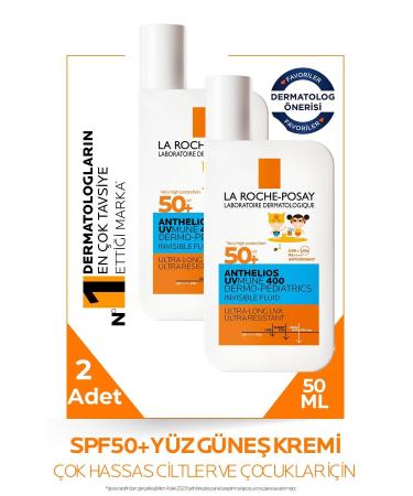 La Roche Posay Anthelios Dermo Pediatric Invisible Fluid SPF50+ 50 ml 2 Pieces