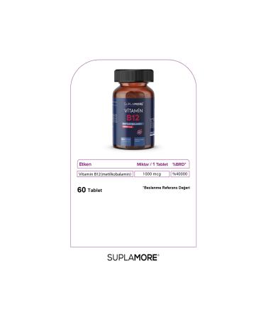 Suplamore Vitamin B12 1000 Mcg 60 Sublingual Tablets 2 Pack - Buy Online on GoSupps.com