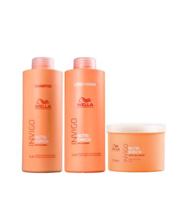 Wella Profossionnel Invigo Nutri Enrich Moisture Shampoo 1000ml-Conditioner1000ml-Mask 500ml CYT974463116