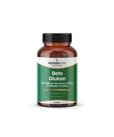 Hotay Nutrition Wooggs Vital Wooggs Vital Beta Glucan Black Elderberry Vitamin C and Zinc Supplementary Food 60 Tablets