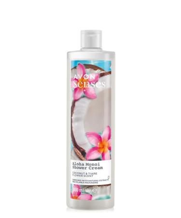 Avon Senses Aloha Monoi Tiare Flower and Coconut Scented Cream Shower Gel 500 Ml.