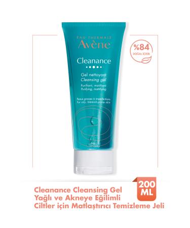 Avene Cleanance Cleansing Gel Mattifying Cleansing Gel for Oily and Acne Prone Skin 200 Ml x2