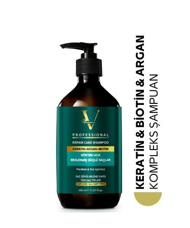 Valeria Massimo Keratin & Argan & Biotin Root to Tip Nourishing Salt-Free Anti-Hair Loss Hair Shampoo 300 ml