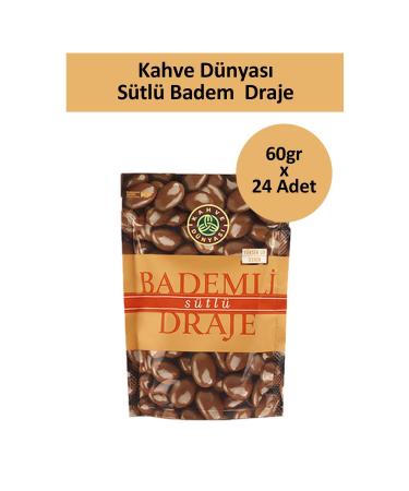 Coffee World MILK ALMOND DRAGEE 60 GR x 24 Pieces