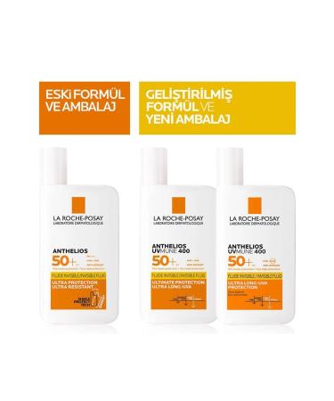 La Roche Posay Anthelios UVmune Fluid - Vitamin E Water Sand and Sweat Resistant SPF50+ Sun Cream 50ML - Buy Online on GoSupps.com
