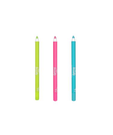 Golden Rose Miss Beauty Colorpop Eye Pencil Set of 3 (Bright Green Neon Pink Ocean Blue)