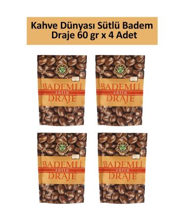 Coffee World MILK ALMOND DRAGEE 60 GR x 4 Pieces