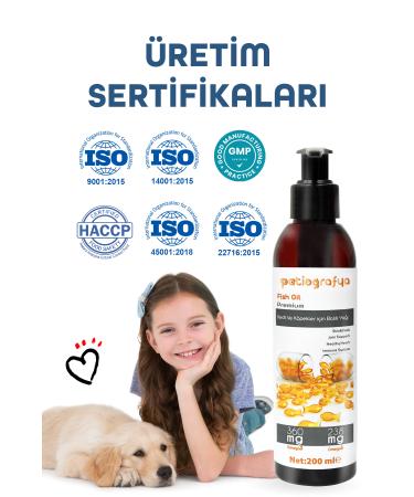 patiografya Premium Fish Oil with Omega 3 and 6 for Cats and Dogs - Immune System Fur Care - Buy Online on GoSupps.com