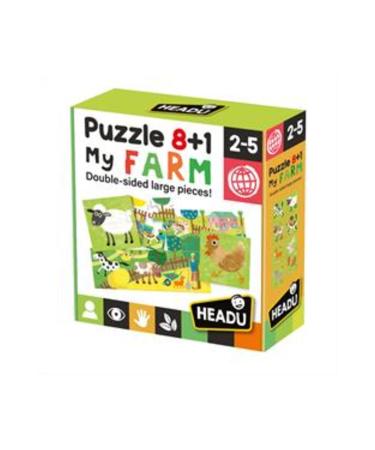 Headu 8+1 Double Sided Farm Puzzle (1 PIECE)