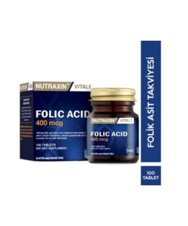 Nutraxin Folic Acid 400 Mcg 100 Tablets Food Supplement (1 PIECE)